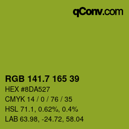 カラーコード: RGB 141.7 165 39 | qconv.com