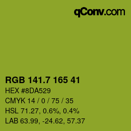 カラーコード: RGB 141.7 165 41 | qconv.com