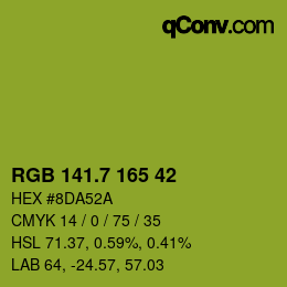 カラーコード: RGB 141.7 165 42 | qconv.com