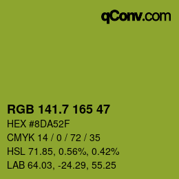 カラーコード: RGB 141.7 165 47 | qconv.com