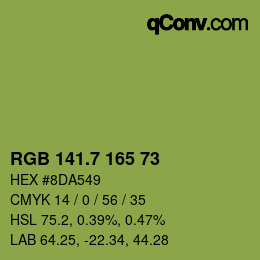 カラーコード: RGB 141.7 165 73 | qconv.com