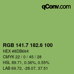 カラーコード: RGB 141.7 182.6 100 | qconv.com