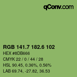 カラーコード: RGB 141.7 182.6 102 | qconv.com