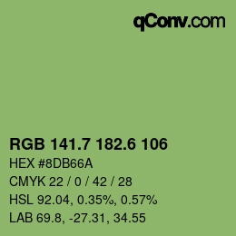 カラーコード: RGB 141.7 182.6 106 | qconv.com