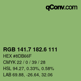カラーコード: RGB 141.7 182.6 111 | qconv.com