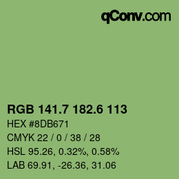 カラーコード: RGB 141.7 182.6 113 | qconv.com