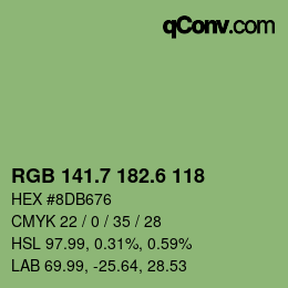 カラーコード: RGB 141.7 182.6 118 | qconv.com