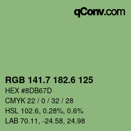 カラーコード: RGB 141.7 182.6 125 | qconv.com