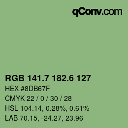 カラーコード: RGB 141.7 182.6 127 | qconv.com