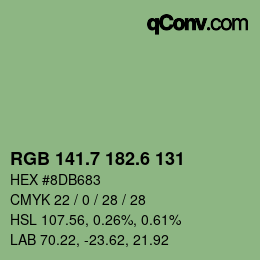 カラーコード: RGB 141.7 182.6 131 | qconv.com