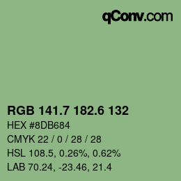 カラーコード: RGB 141.7 182.6 132 | qconv.com