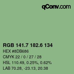 カラーコード: RGB 141.7 182.6 134 | qconv.com