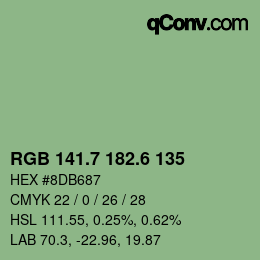 カラーコード: RGB 141.7 182.6 135 | qconv.com
