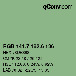 カラーコード: RGB 141.7 182.6 136 | qconv.com