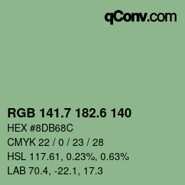 カラーコード: RGB 141.7 182.6 140 | qconv.com