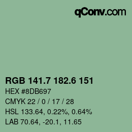 カラーコード: RGB 141.7 182.6 151 | qconv.com
