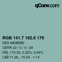 カラーコード: RGB 141.7 182.6 176 | qconv.com