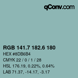 カラーコード: RGB 141.7 182.6 180 | qconv.com
