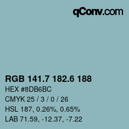 カラーコード: RGB 141.7 182.6 188 | qconv.com