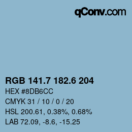 カラーコード: RGB 141.7 182.6 204 | qconv.com
