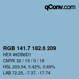 カラーコード: RGB 141.7 182.6 209 | qconv.com
