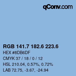 カラーコード: RGB 141.7 182.6 223.6 | qconv.com