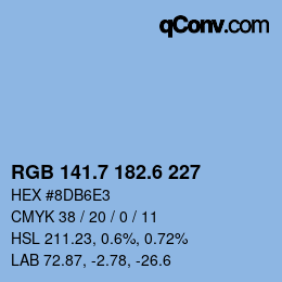 カラーコード: RGB 141.7 182.6 227 | qconv.com