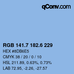 カラーコード: RGB 141.7 182.6 229 | qconv.com