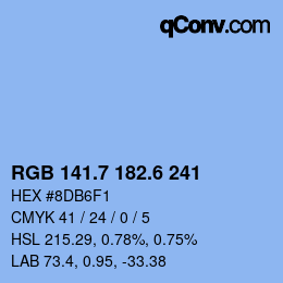 カラーコード: RGB 141.7 182.6 241 | qconv.com