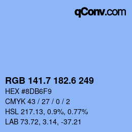 カラーコード: RGB 141.7 182.6 249 | qconv.com