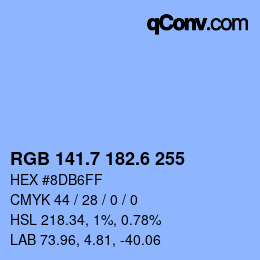 カラーコード: RGB 141.7 182.6 255 | qconv.com