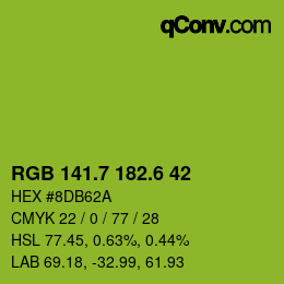 カラーコード: RGB 141.7 182.6 42 | qconv.com