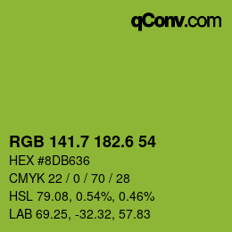 カラーコード: RGB 141.7 182.6 54 | qconv.com