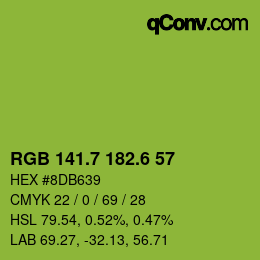 カラーコード: RGB 141.7 182.6 57 | qconv.com
