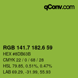 カラーコード: RGB 141.7 182.6 59 | qconv.com