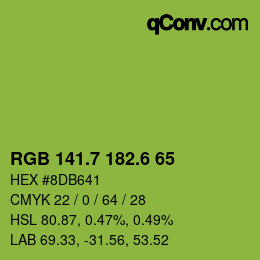 カラーコード: RGB 141.7 182.6 65 | qconv.com