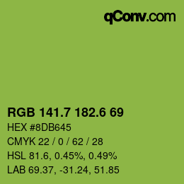 カラーコード: RGB 141.7 182.6 69 | qconv.com