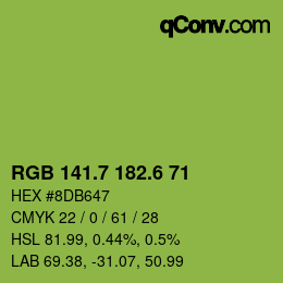 カラーコード: RGB 141.7 182.6 71 | qconv.com