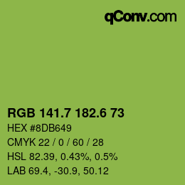 カラーコード: RGB 141.7 182.6 73 | qconv.com