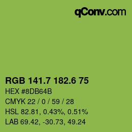 カラーコード: RGB 141.7 182.6 75 | qconv.com