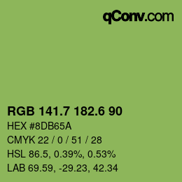 カラーコード: RGB 141.7 182.6 90 | qconv.com