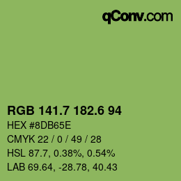 カラーコード: RGB 141.7 182.6 94 | qconv.com