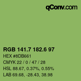 カラーコード: RGB 141.7 182.6 97 | qconv.com