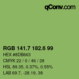 カラーコード: RGB 141.7 182.6 99 | qconv.com