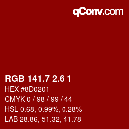 カラーコード: RGB 141.7 2.6 1 | qconv.com