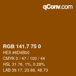 カラーコード: RGB 141.7 75 0 | qconv.com