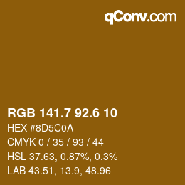 カラーコード: RGB 141.7 92.6 10 | qconv.com