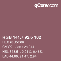 カラーコード: RGB 141.7 92.6 102 | qconv.com