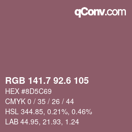 カラーコード: RGB 141.7 92.6 105 | qconv.com