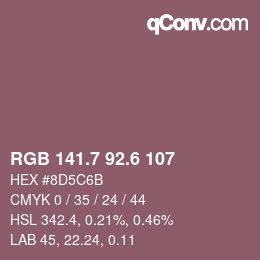 カラーコード: RGB 141.7 92.6 107 | qconv.com